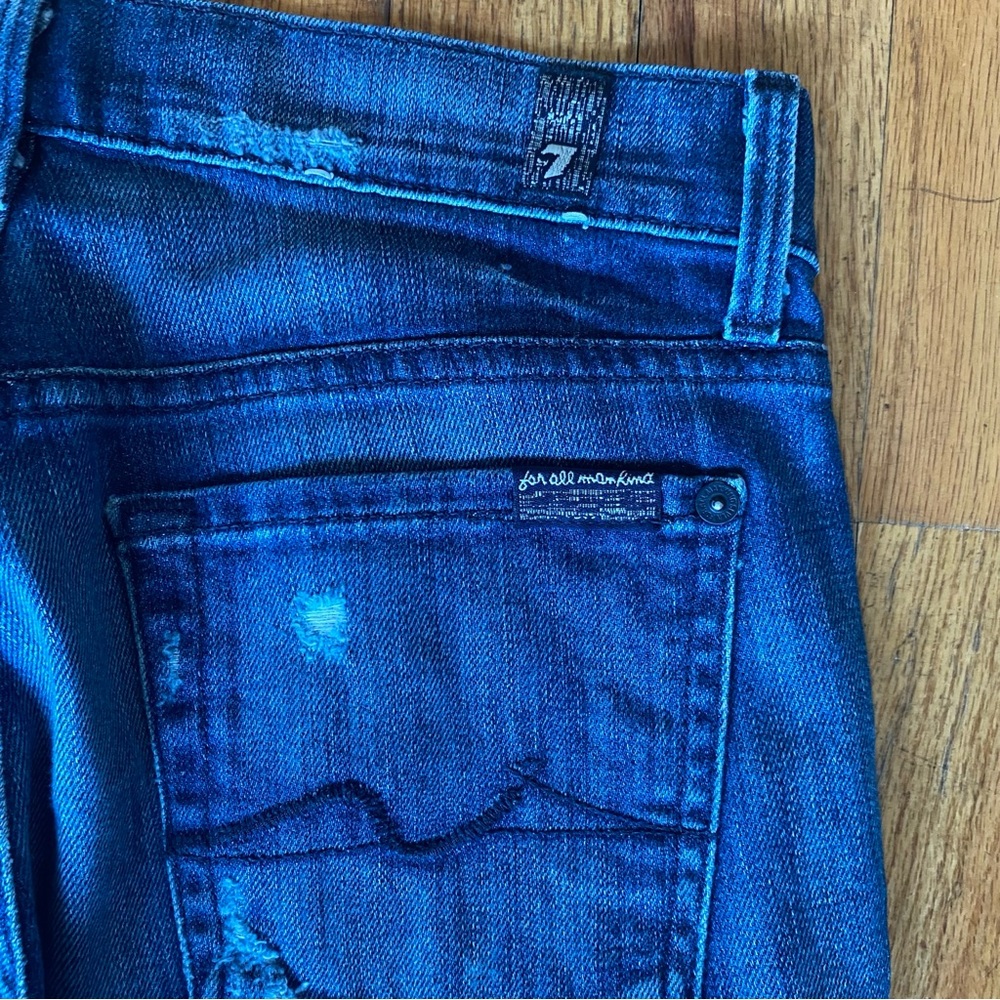 7 For All Mankind Indigo Straight Leg Jeans Women’s Size 25 - Picture 5 of 9